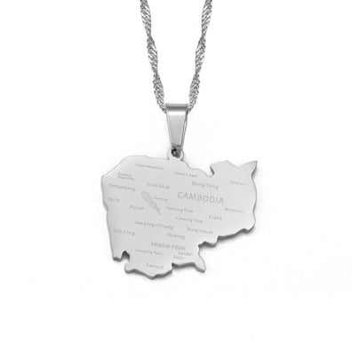 Collana carta Cambogia colore argento